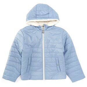 Michael Kors Sky Blue Puffer Hooded Jacket